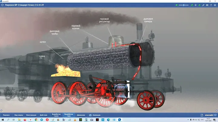 Как устроен паровоз ? 3D анимация Mozaik Education